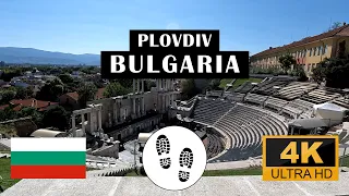 Plovdiv, Bulgaria Walking Tour - (oldest city in Europe) - 4K - with Captions -