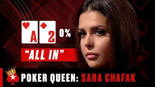 The MOST RECKLESS BLUFFER IN POKER🥰 Sara Chafak ♠️ Poker Queens ♠️ PokerStars