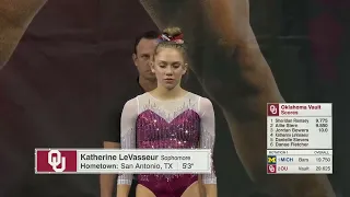 Katherine LeVasseur (Oklahoma) Vault 2022 vs Michigan 9.825