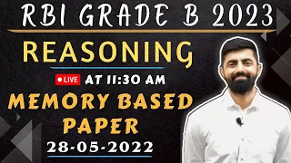 RBI Grade B 2023 Previous Year Paper(Reasoning) || By Dhruva Sir