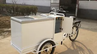 stainless steel ice cream bike food cart cargo bicycle customizable for sale