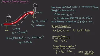 Bernoulli's Equation Example 1 [Physics of Fluid Mechanics #50]