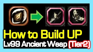 How to Build Up [Tier 2] Ancient Weapon / Detail Guide & Enhance & Stats Table / Dragon Nest KR