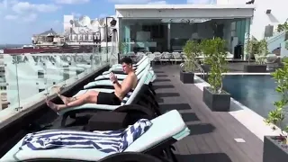 How is the top view from a 5 star hotel in Dubai? Rooftop of a 5 star hotel with swimming pool | UAE