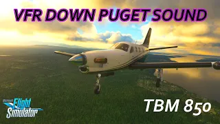 MSFS | VFR Down Puget Sound | TBM 850