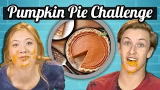PUMPKIN PIE SPEED EATING CHALLENGE | Teens Vs. Food
