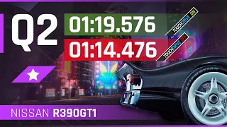 Asphalt 9 - NISSAN R390GT1 Grand Prix Qualifier Q1 & Q2 - 1⭐ Touchdrive & Manual Reference Runs