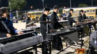 JOHN JAY MARCHING BAND- PERCUSSION PRACTICE BEFORE HALFTIME