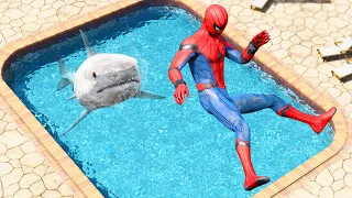 GTA 5 Water Ragdolls Spiderman Jumps/Fails (Euphoria Physics Funny Moments)