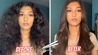 CURLY TO STRAIGHT HAIR: HOW TO SLEEK LOOK ON THICK HAIR