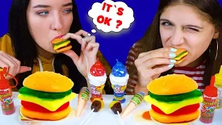 ASMR GUMMY FOOD and CANDY FOOD EATING SOUNDS MUKBANG