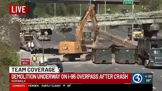 Demolition underway on I-95 overpass after crash