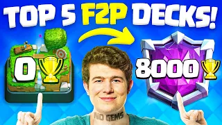 😨🏆Top 5 F2P DECKS für die 8000 TROPHÄEN… (für JEDEN!) | Clash Royale Deutsch