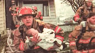 Firefighter saves baby and is in tears when he receives a letter after 17 years