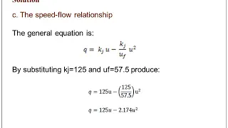 Examples on the speed flow density relationship   Example 1