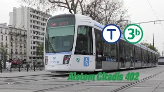 Tramway Paris ligne T3b : trajet en tramway Alstom Citadis 402 jusqu'à Porte de Clichy