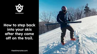 How to put your skis back on when you are on a slope