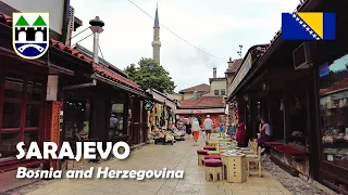 Sarajevo, Bosnia and Herzegovina. A walk in Baščaršija, the old town. 4K