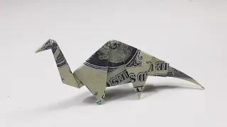 Money Origami Dinosaur - Money Dollar Bill Origami Tutorials