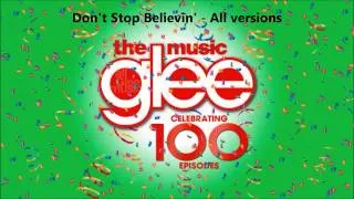 Glee - Don't Stop Believin' - All versions (PIlot, Regionals, Rachel Solo, New Directions)