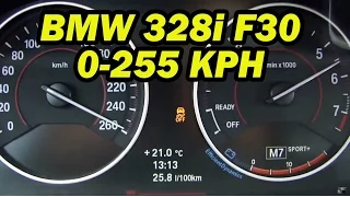 BMW 328i F30 (TURBO 2.0L I4) - Acceleration 0-255 km/h (155 mph)