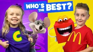 Little Flash and Ava Vote! (Chuck E Cheese vs McDonald's Battle)