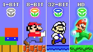 Super Mario Bros. But 1-BIT vs 8-BIT vs 32-BIT vs HD Full Challenge! | ADN MARIO FUN