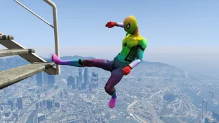 GTA 5 Epic Ragdolls | Spiderman and Super Heroes Jumps/fails (Euphoria Ragdolls Physics)