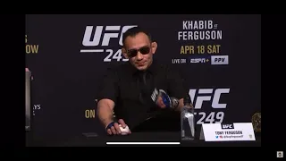 Tony Ferguson tells reporter "fuck you", after he brings up mental health struggles