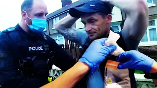 Heroin and cocaine dealer caught transporting his product | Police bodycam shows drugs discovery