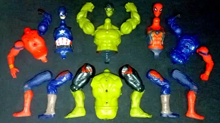 avengers superhero toys.. hulk smash vs captain america vs red spiderman.. merakit mainan