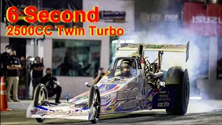 6 Second in 402M!! Thailand Super Dragster Isuzu 4JK1 Engine 2500CC Twin turbo 939 HP