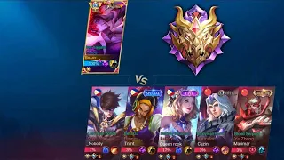 TOP GLOBAL CHOU VS 5 GLOBAL MYTHICAL GLORY PLAYER ( WHO WIN? )