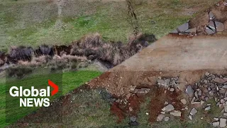 Turkey earthquake: Drone video of deep earth fissures reveals quake's true impact