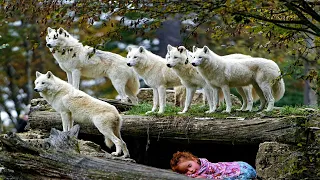 Стая голодных волков спасла потерявшуюся девочку в лесу девочку, приняв ее за своего волчонка.