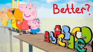 Who is better? Baby Alphabet Lore CARS & Alphabet Lore CARS VS Peppa Pig WALLS | TEARDOWN