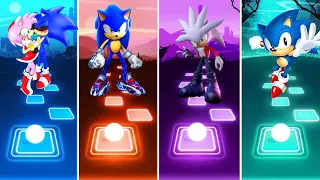 Sonic May Exe Vs Sonic Prime Vs Silver Sonic Vs Sonic Origins Tiles Hop EDM Rush