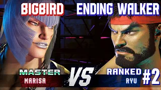 SF6 ▰ BIGBIRD (Marisa) vs ENDING WALKER (#2 Ranked Ryu) ▰ High Level Gameplay