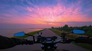 Yamaha MT09 Chasing Sunset in 4K