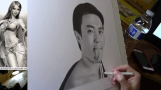 Live Stream - Stephen Chow Pencil Drawing 周星驰 铅笔画 Part 5