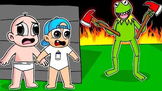 ¡ESCAPA DE LA RANA MAS MALVADA DE ROBLOX! 🪓🐸 ¿SOBREVIVIREMOS? BEBE PECHOCHIN Y AMIGOS.