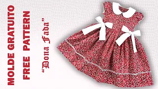 Vestido com Ponto Palito - 1 a 6 anos