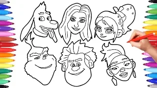 Ralph Breaks the Internet and Grinch Coloring Pages for Kids, How to Draw Ralph and Grinch Faces