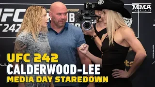 UFC 242: Joanne Calderwood vs. Andrea Lee Media Day Staredown - MMA Fighting