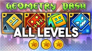 ALL LEVELS | Geometry Dash 2.11 + Meltdown + World + SubZero (All Coins) | GuitarHeroStyles