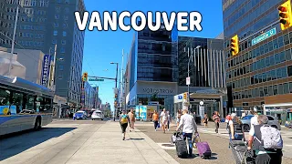 🇨🇦【4K】 Downtown  Vancouver BC, Canada. Relaxing Walk. Amazing Sunny Day. June 2023.