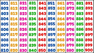 801 to 900 Number Names in English | 801 to 900 Numbers | 801 to 900 Counting | 801 to 900 | Ginti