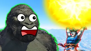 Goku Blasts King Kong's Face Off in GTA 5 | Goku SSJ Blue vs King Kong Epic Battle #Goku #KingKong