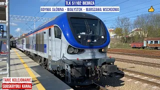 TLK 51102 BIEBRZA Gdynia Główna - Białystok - Warszawa Wschodnia  Pesa Gama SU160 Tanie Kolejowanie