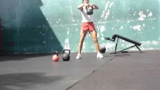 Tennis Fitness: Suzanna Flipping 53 lbs kettlebell for the first time